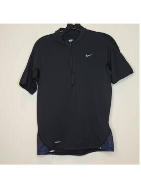 Nike fitdry black half zip athletic workout shirt - small